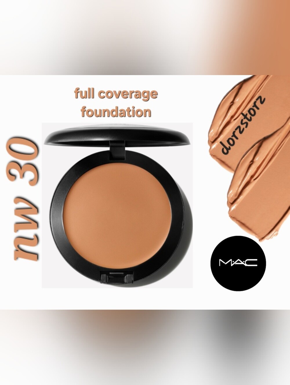 MAC Full Coverage Cream Foundation • NW30 • Full Size 1.0 oz • New in box